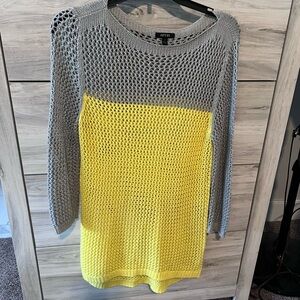 Apt. 9 Women's Two-Tone Gray and Yellow Sweater